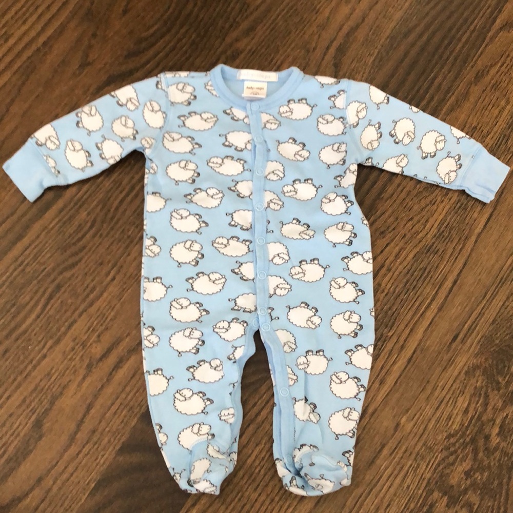 Baby steps lamb snap footie